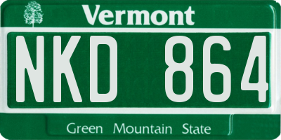 VT license plate NKD864