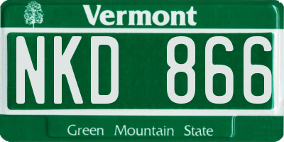 VT license plate NKD866