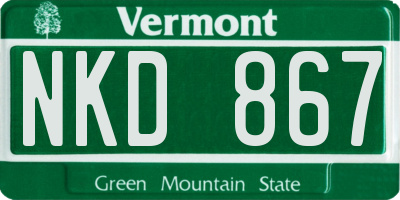 VT license plate NKD867