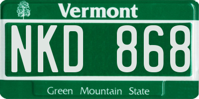 VT license plate NKD868