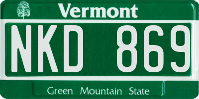 VT license plate NKD869