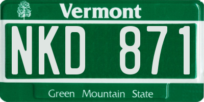 VT license plate NKD871