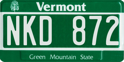 VT license plate NKD872