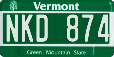 VT license plate NKD874