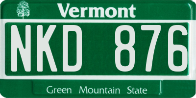 VT license plate NKD876