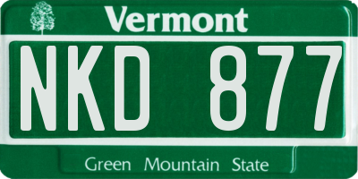 VT license plate NKD877
