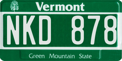 VT license plate NKD878