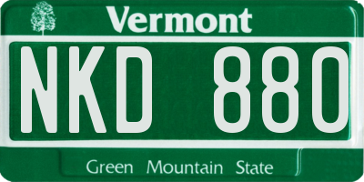 VT license plate NKD880