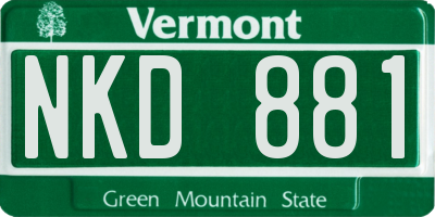 VT license plate NKD881