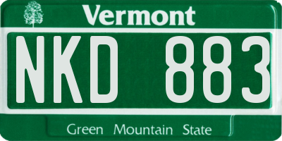 VT license plate NKD883