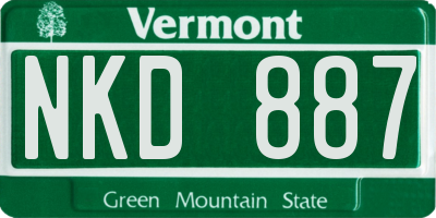 VT license plate NKD887