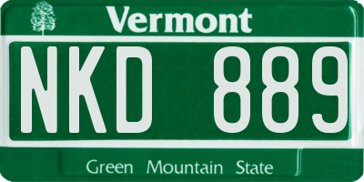 VT license plate NKD889