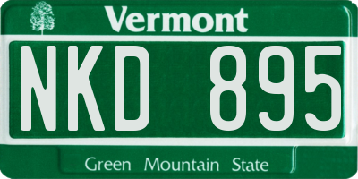 VT license plate NKD895