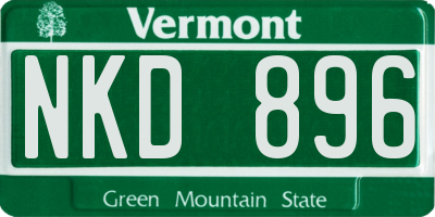 VT license plate NKD896