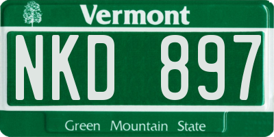 VT license plate NKD897