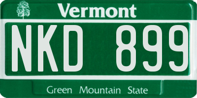 VT license plate NKD899