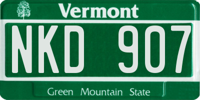 VT license plate NKD907