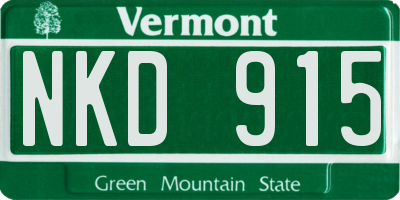 VT license plate NKD915
