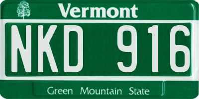 VT license plate NKD916