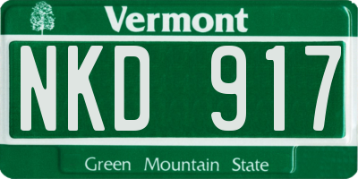 VT license plate NKD917