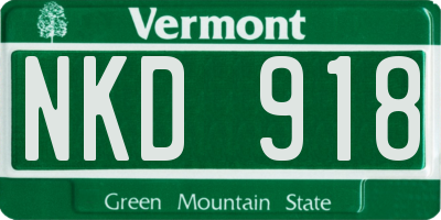 VT license plate NKD918