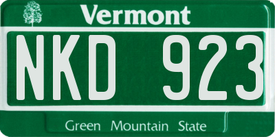 VT license plate NKD923