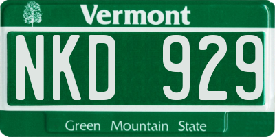 VT license plate NKD929