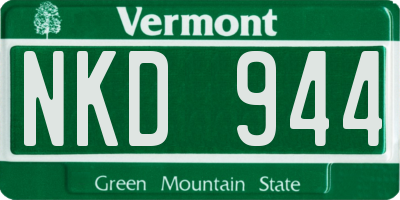 VT license plate NKD944