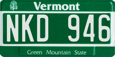 VT license plate NKD946
