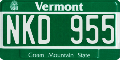 VT license plate NKD955