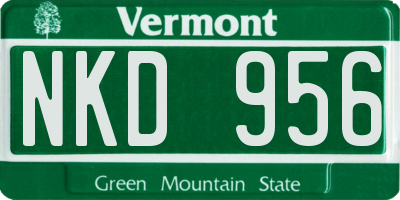 VT license plate NKD956
