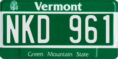 VT license plate NKD961