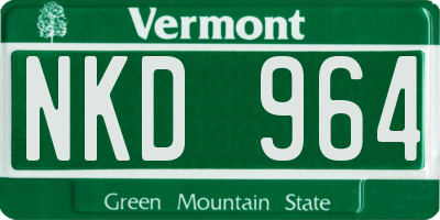 VT license plate NKD964