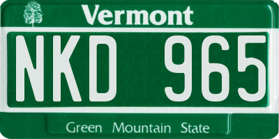 VT license plate NKD965