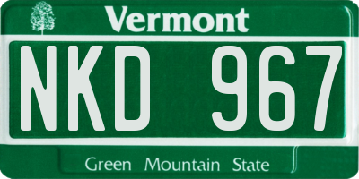 VT license plate NKD967