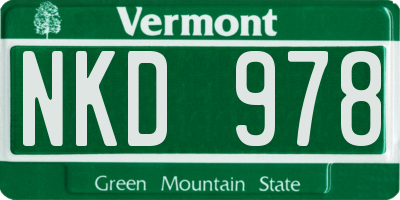 VT license plate NKD978