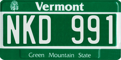 VT license plate NKD991