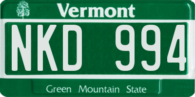 VT license plate NKD994