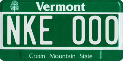 VT license plate NKE000
