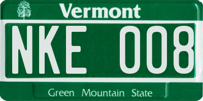 VT license plate NKE008
