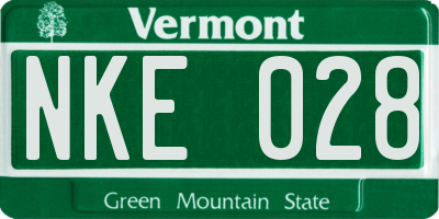 VT license plate NKE028