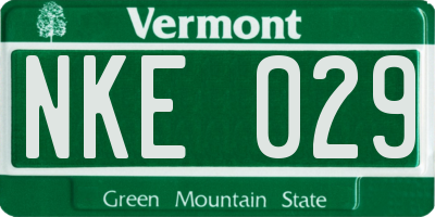 VT license plate NKE029