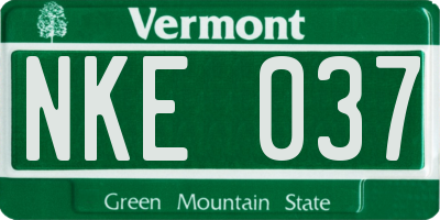 VT license plate NKE037
