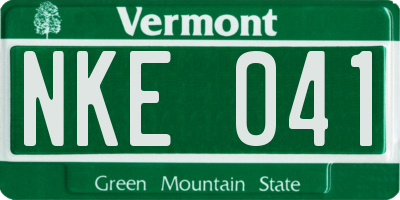 VT license plate NKE041