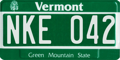VT license plate NKE042