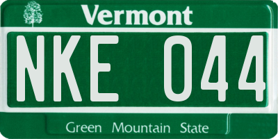 VT license plate NKE044