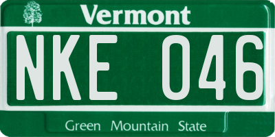 VT license plate NKE046