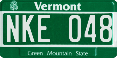 VT license plate NKE048