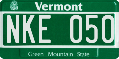 VT license plate NKE050