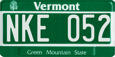 VT license plate NKE052